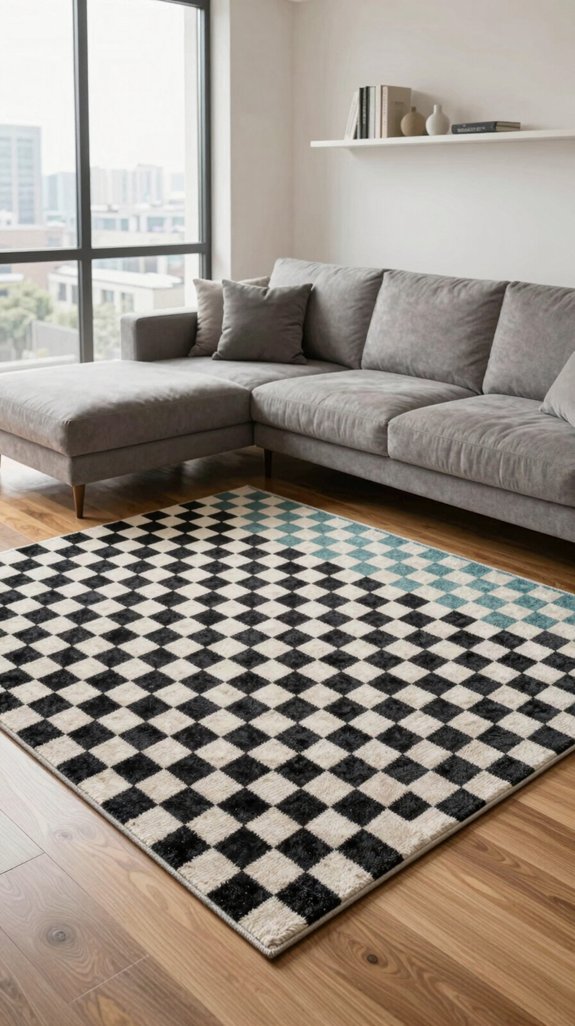 16 POP Design Ideas for Living Rooms 5 layered geometric rug design