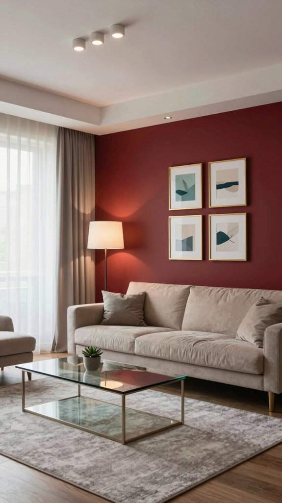 layered lighting for dark red