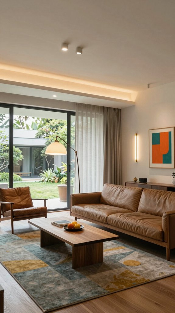18 Mid-Century Modern Living Room Design Ideas 11 layered lighting for flexibility
