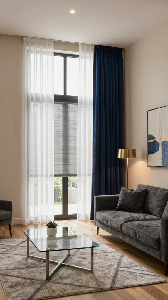 layered modern classic window treatments