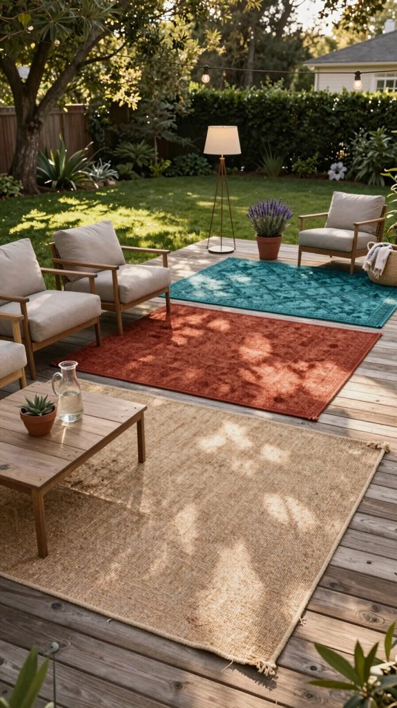 layered outdoor rug zones