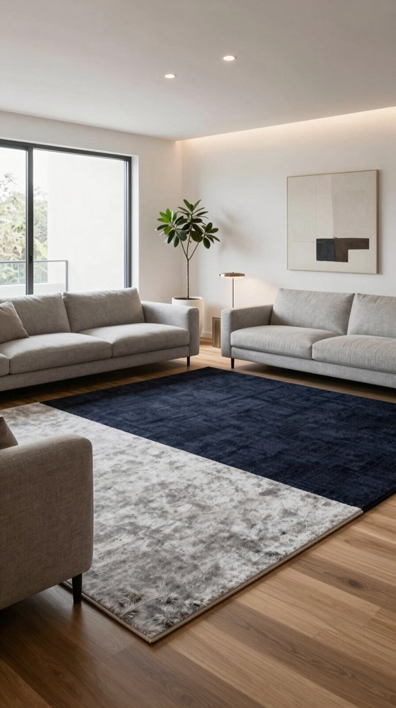 layered rugs create warmth