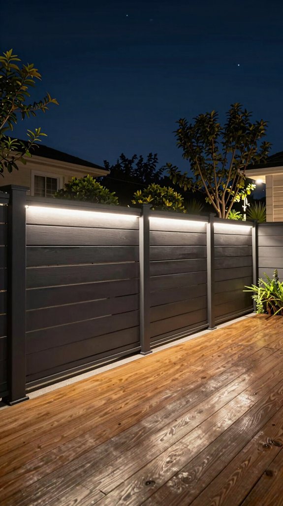 led lit composite fence