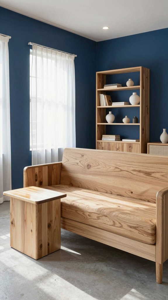 light wood brightens navy