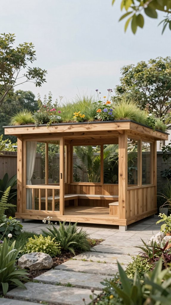 21 Backyard Pavilion Ideas for Stylish Outdoor Living 17 living roof pavilion sustainability