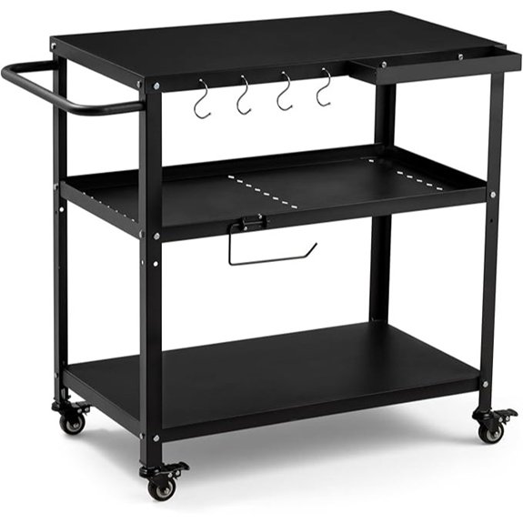 lockable casters outdoor grill cart