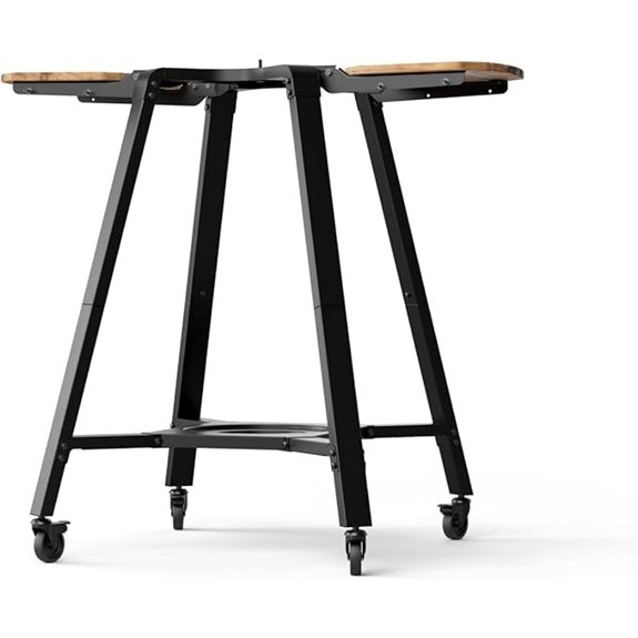 locking wheels pizza oven stand