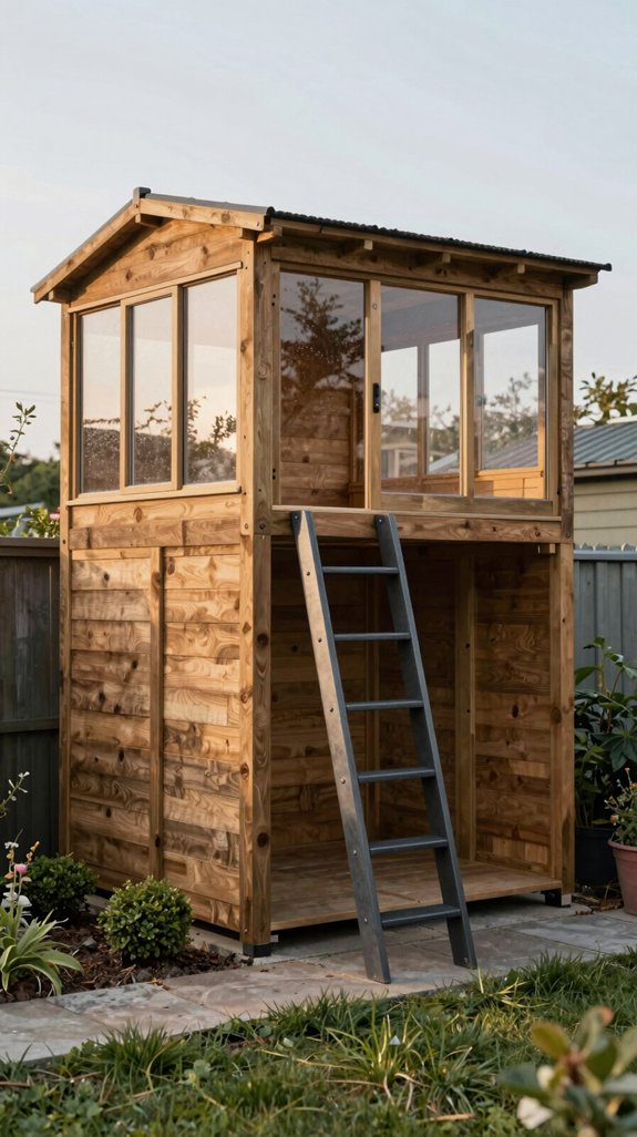 lofted shed storage solution