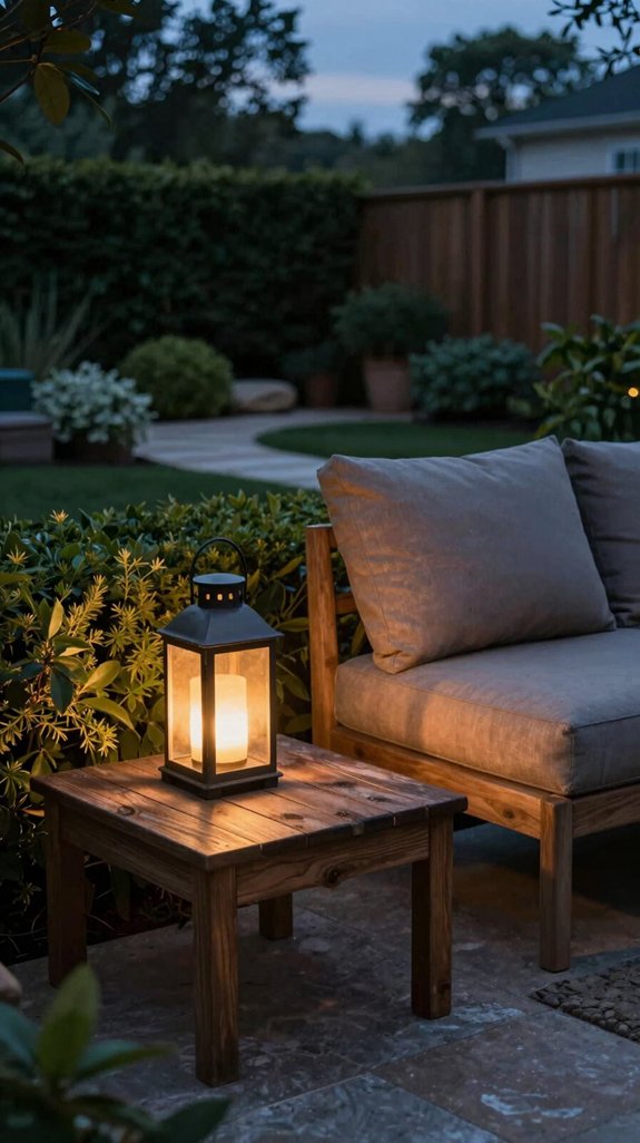 low profile led solar lit lanterns