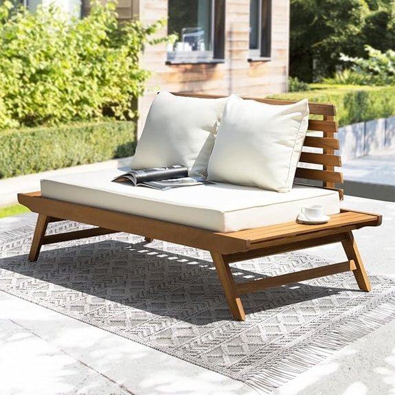 10 Best Teak Outdoor Sofas That Turn Any Patio Into a Luxe Retreat 4 lucille 800lb acacia patio loveseat