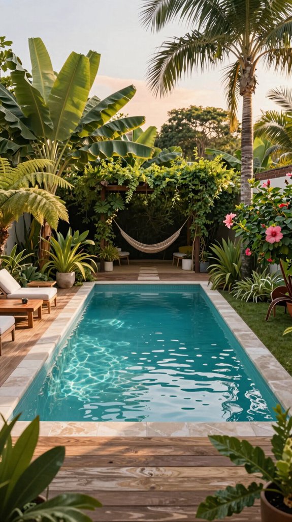 lush tropical pool sanctuary