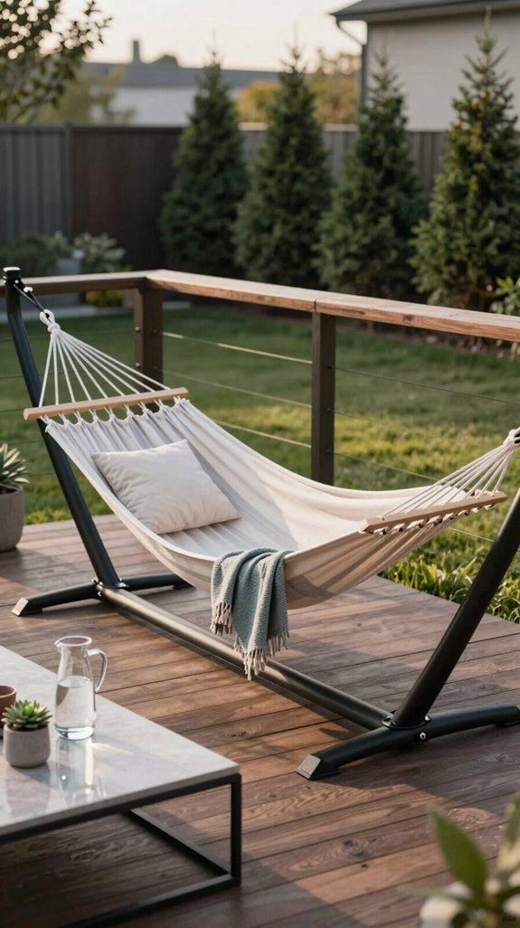 27 Backyard Ideas on a Budget That Look Surprisingly Expensive 17 luxe bungee hammock setup