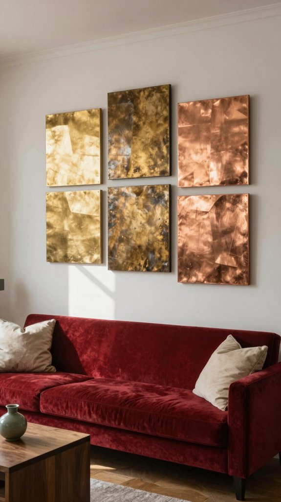 luxurious metallic wall accents
