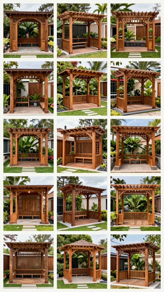 luxury backyard cedar pergolas