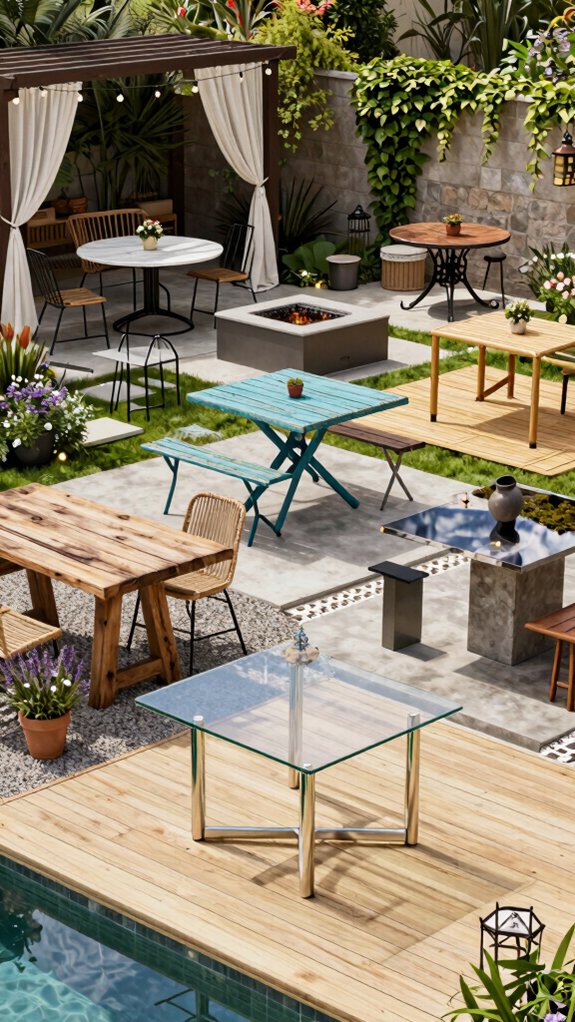 luxury backyard dining tables