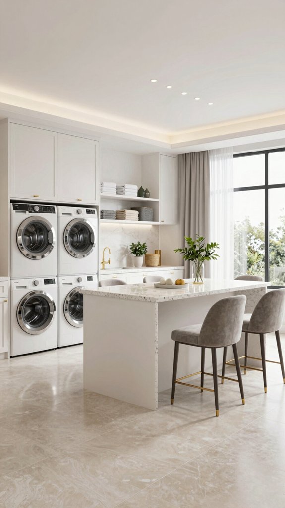 luxury open concept laundry