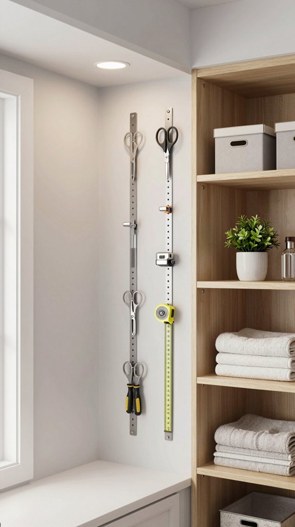 16 Laundry Room Closet Ideas for Hidden Storage 12 magnetic strips for organization