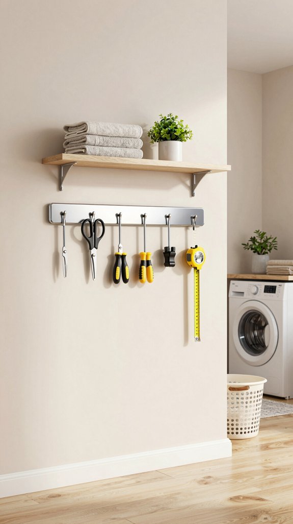 20 DIY Laundry Room Ideas for a Budget Makeover 15 magnetic strips for organization
