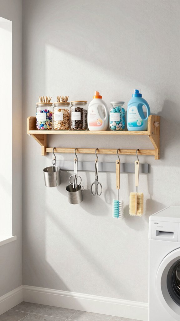 19 Laundry Room Shelf Ideas for Extra Storage 14 magnetic strips for organization