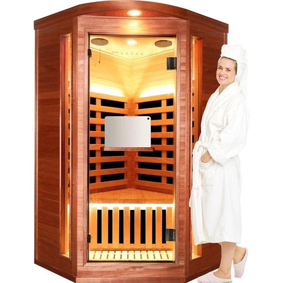 5 Corner Saunas That Turn Any Space Into a Relaxation Oasis 5 mahogany low emf sauna