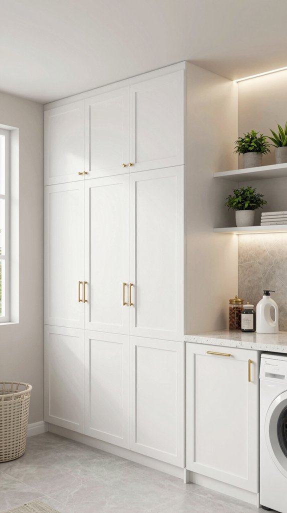16 Laundry Room Closet Ideas for Hidden Storage 3 maximized vertical storage solution