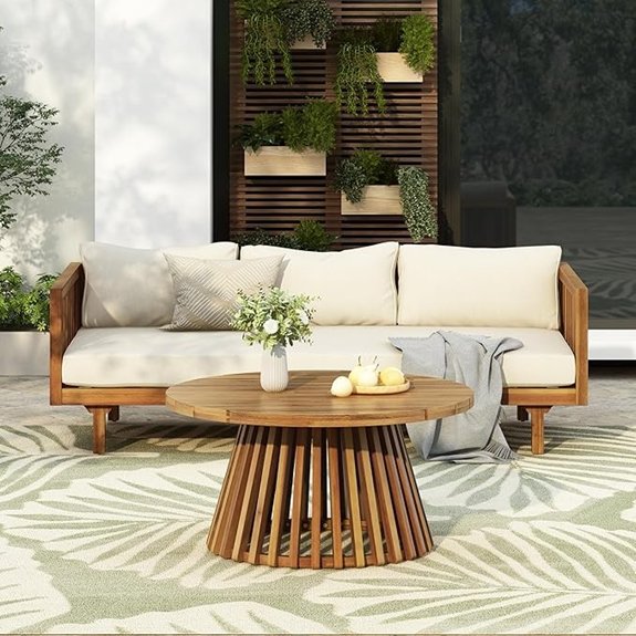 10 Best Teak Outdoor Sofas That Turn Any Patio Into a Luxe Retreat 10 merax acacia outdoor loveseat