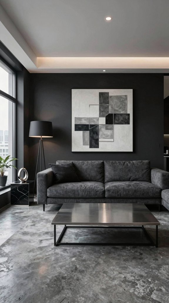 Black and Grey Interior Color Pairings That Feel Modern and Balanced 8 metal accented monochrome elegance