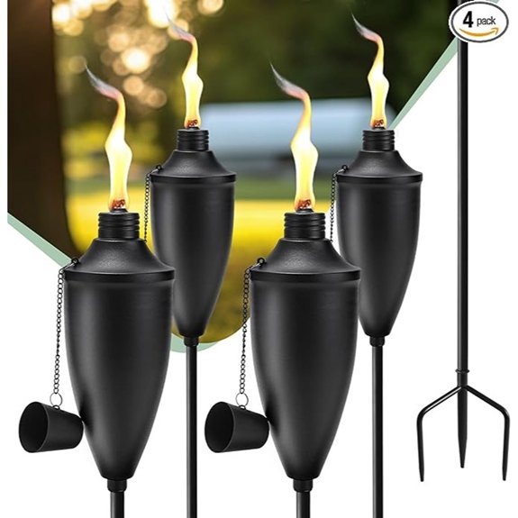 5 Best Garden Torches That Light Up Every Evening Outdoors 4 metal garden torches with stake