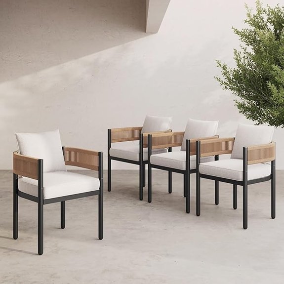 metal woven patio chairs