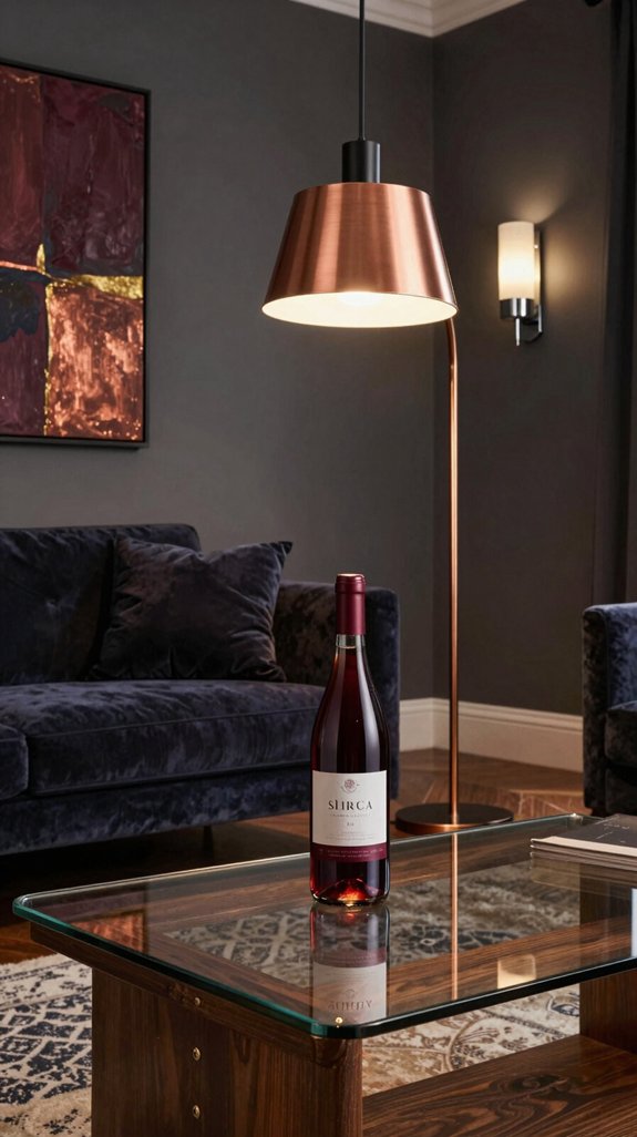 Wine Color Pairings for Deep and Elegant Interior Design 8 metallic accents enhance burgundy
