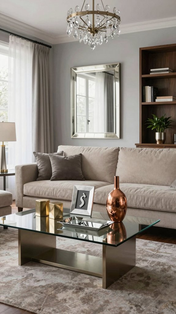 17 Modern Classic Interior Design Ideas for Living Rooms 13 metallic accents for glamour