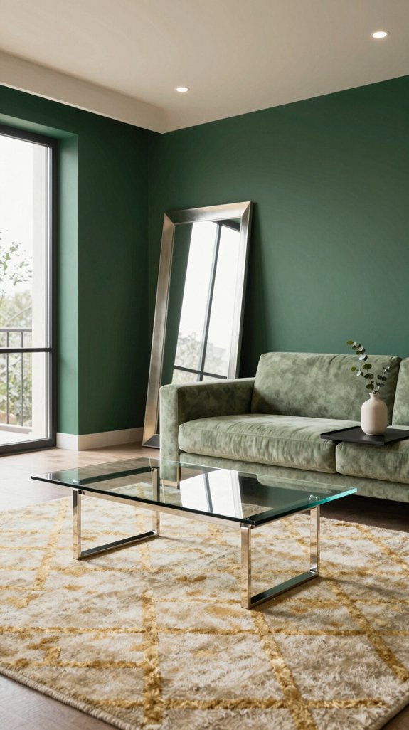 metallic mirrors amplify hunter green