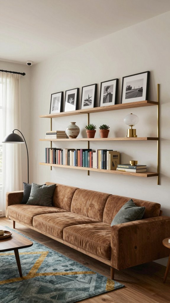 18 Mid-Century Modern Living Room Design Ideas 18 mid century modern shelving design