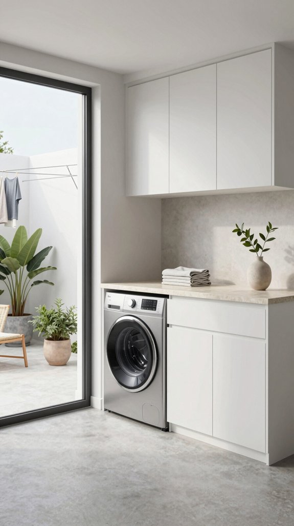 minimalist serene laundry sanctuary
