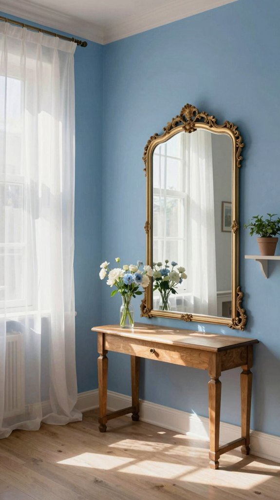Cornflower Blue Color Pairings for Light and Charming Interiors 14 mirrored cornflower blue light amplification