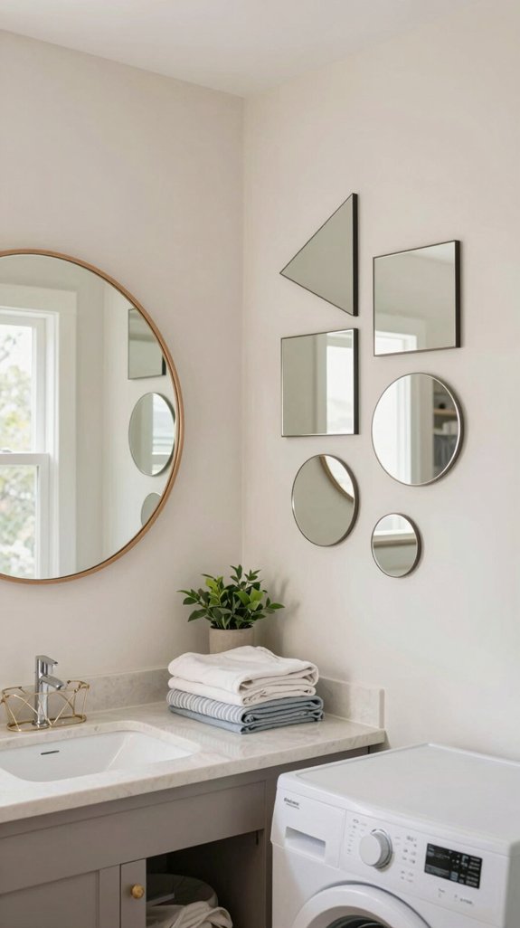 mirrors enhance laundry spaces