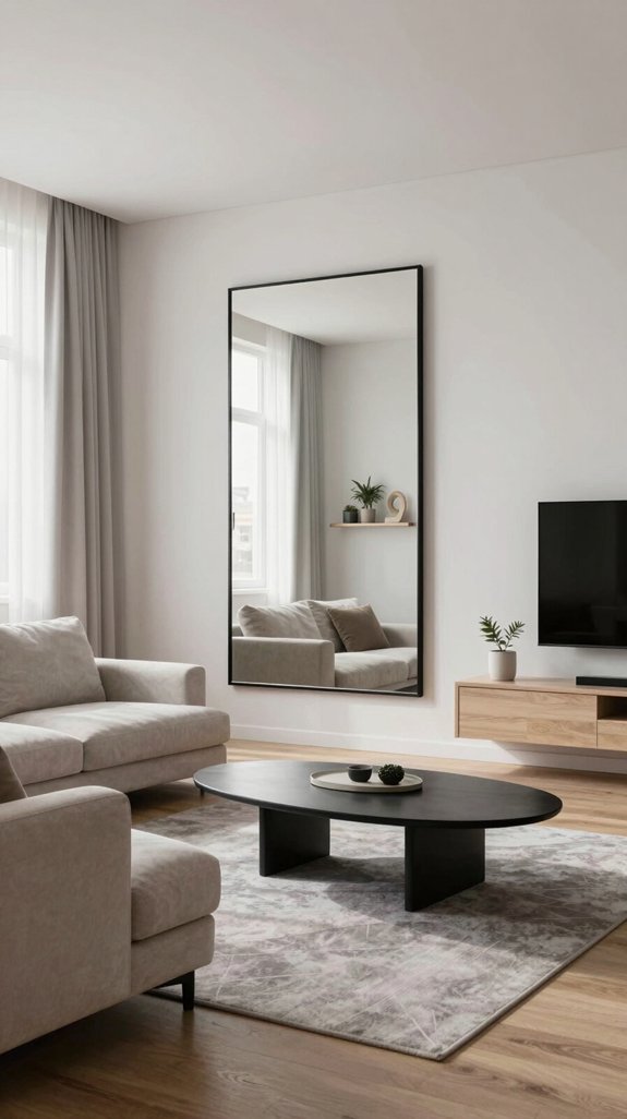 mirrors enhancing l shaped space