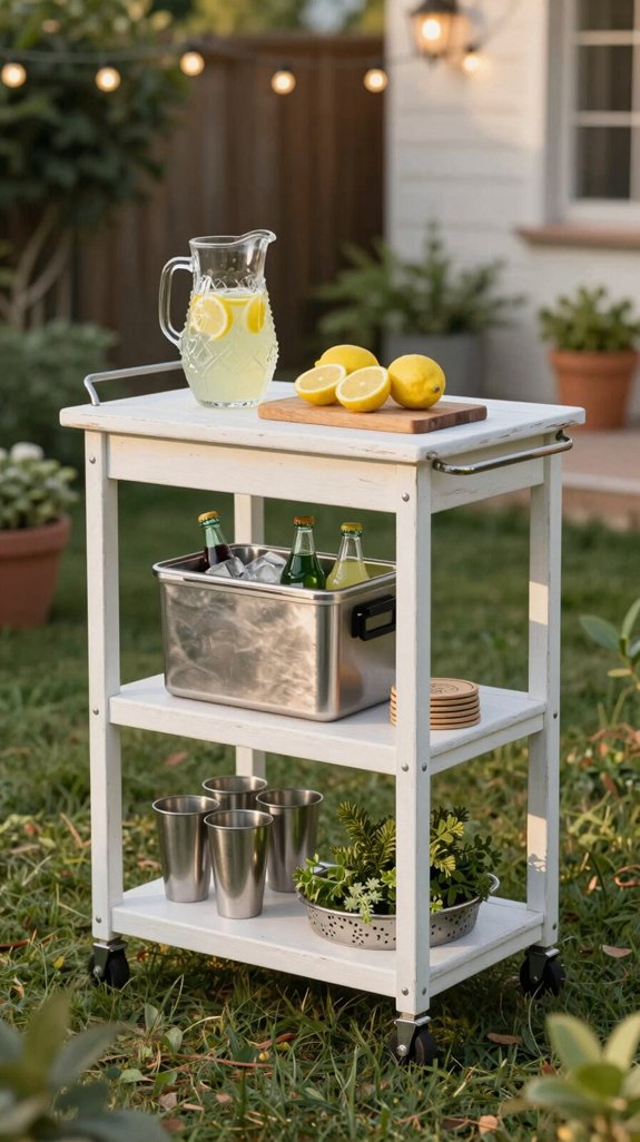mobile backyard bar cart