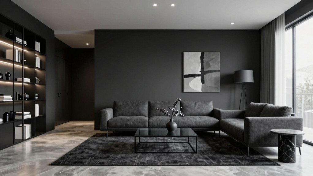 modern balanced black gray interiors