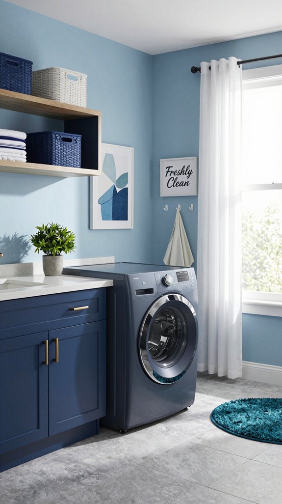 modern blue laundry designs