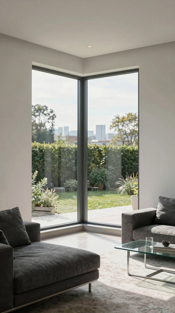 modern glass corner window