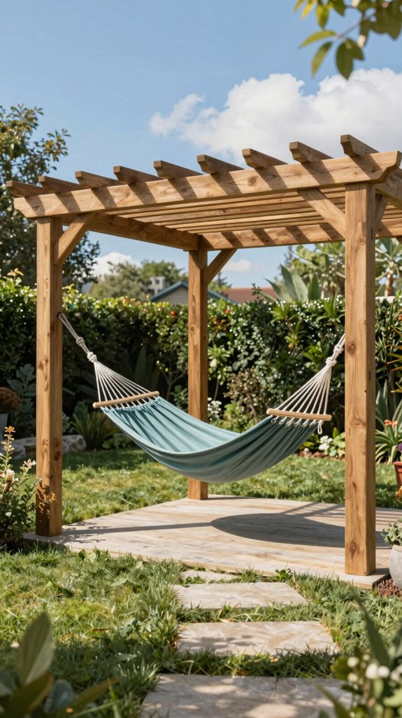 modern pergola shade hammock