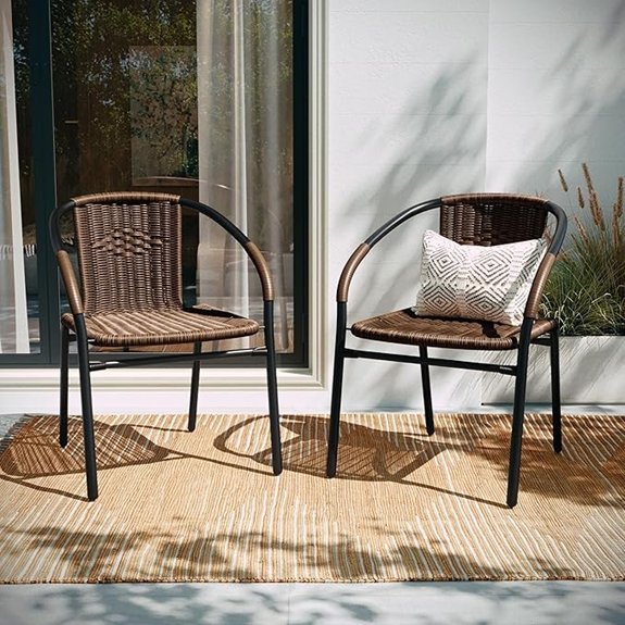 modern rattan stack chairs