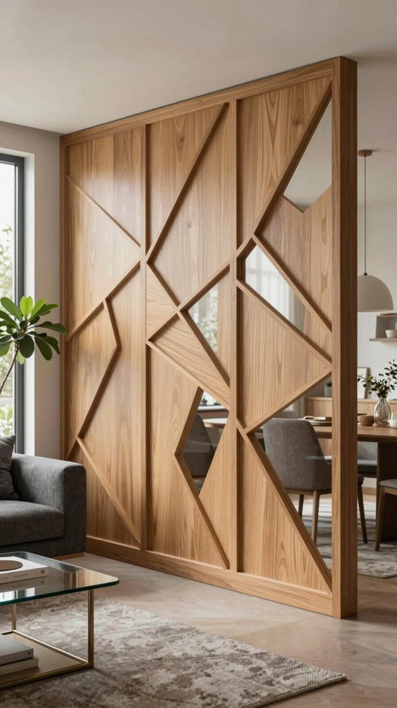 modular geometric wood screens
