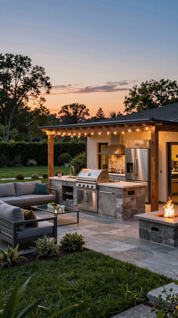 21 Dream Backyard Ideas for the Ultimate Outdoor Escape 6 modular outdoor kitchen integration