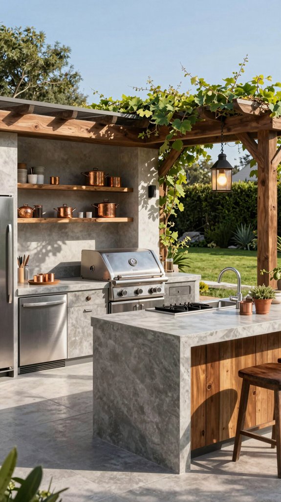 modular weather resistant outdoor kitchen