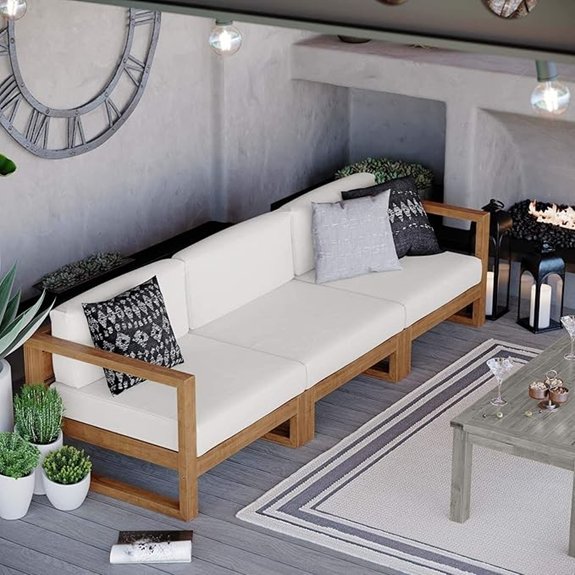 10 Best Teak Outdoor Sofas That Turn Any Patio Into a Luxe Retreat 7 modway teak patio sectional
