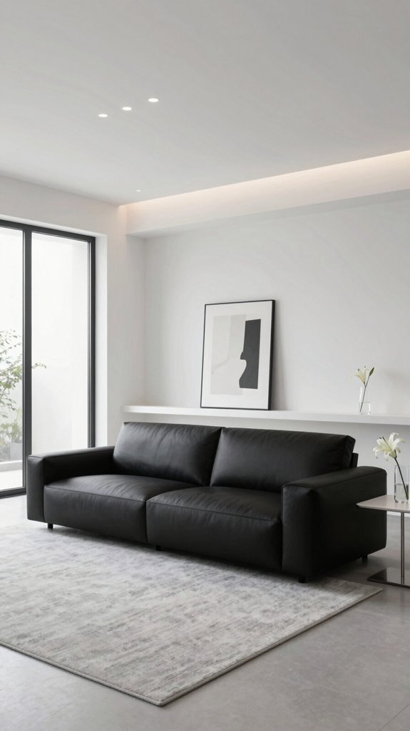 monochrome modular low profile sofa