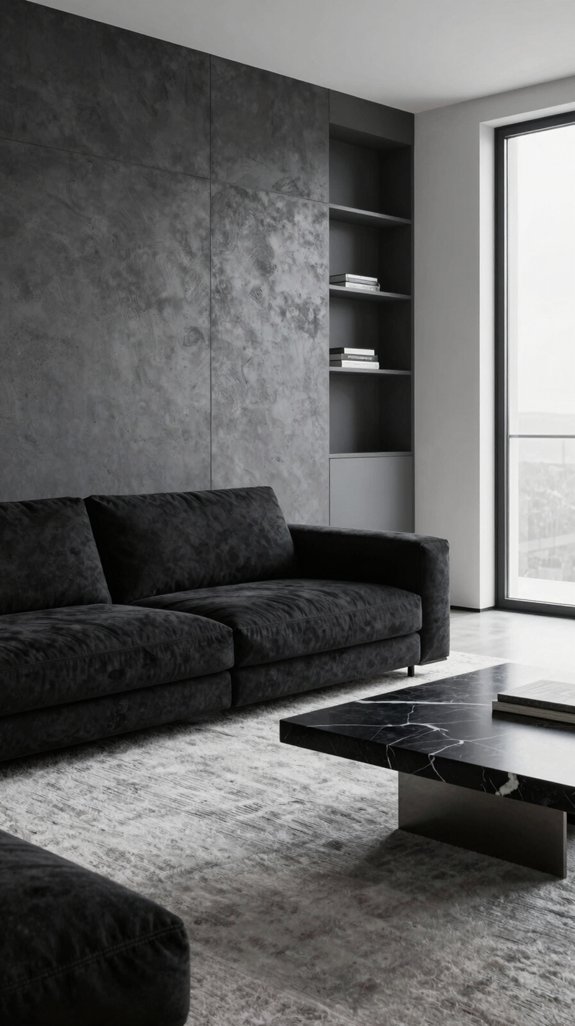 Black and Grey Interior Color Pairings That Feel Modern and Balanced 7 monochrome textured interior depth