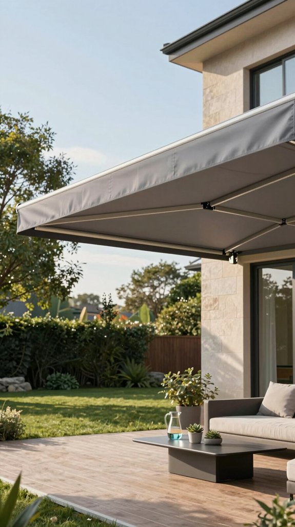 motorized awning with sensors